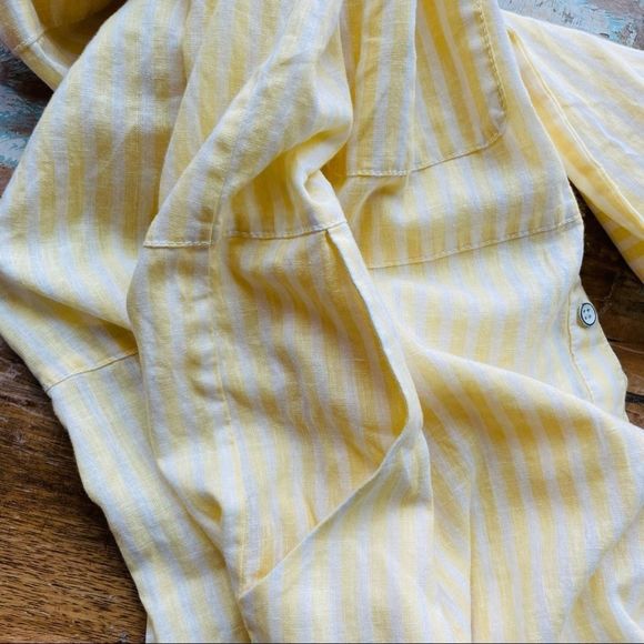 ♻️ FREE PEOPLE Faded in the Morning Linen Button Down Shirt Dress - Picture 11 of 14